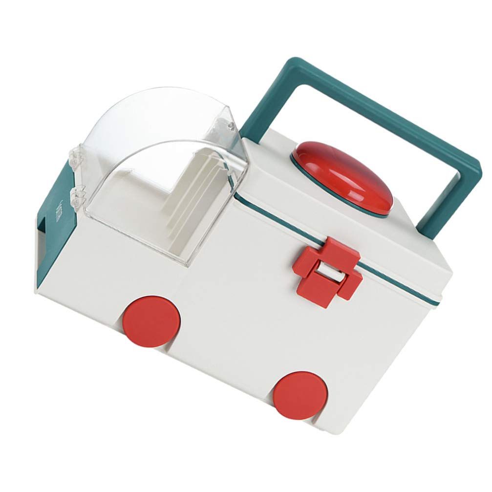 Baluue Green Modern First Aid Kit Storage Box - Portable Medicine Organizer for Home, Office & Travel - Plastic Emergency Case 32x21cm - Perfect for First Aid Supplies, Medication & Small Item Storage