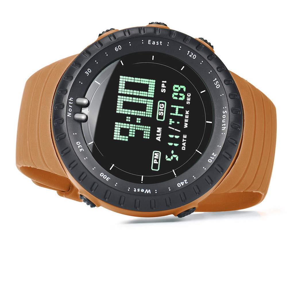 Smart Sport Watch for Men - LED Digital Fitness Tracker, Perfect Gift for Active Lifestyles (Orange)