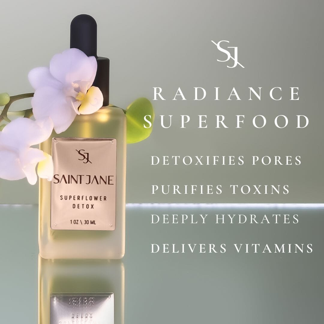 Superflower Detox Serum - Organic Anti-Aging Face Serum with Vitamin C & Hyaluronic Acid | Brightening & Hydrating Skincare for Glowing Skin | Perfect for Daily Routine & Night Care