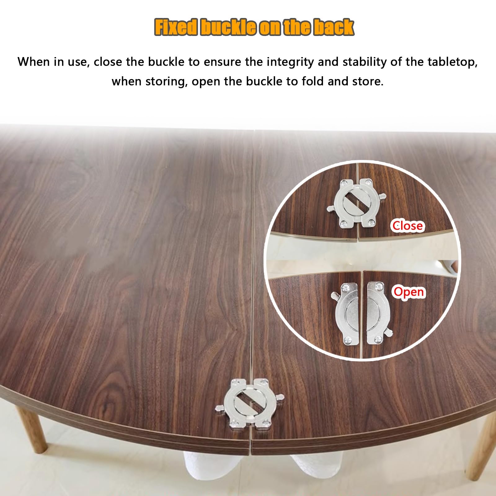 47.2-70.9 Inch Foldable Round Table Top - Expandable Wooden Dining Table Replacement for Indoor/Outdoor Use - Perfect for Parties, Events, and Temporary Dining Spaces