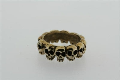 Gothic Bronze Multi Skull Ring for Men - Punk Rock Jewelry, Biker Accessory, Halloween Costume, Gothic Fashion Statement