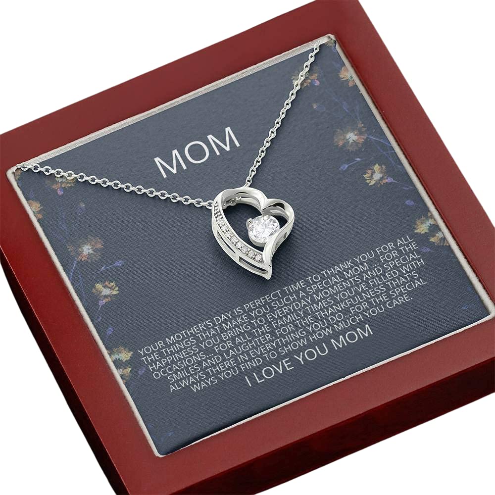 Forever Love Necklace - Perfect Gift for Mother's Day, Birthday, Anniversary | Heart Pendant Jewelry for Mom, Grandma, Mother-in-Law & Daughter | Ideal for Special Occasions & Everyday Wear