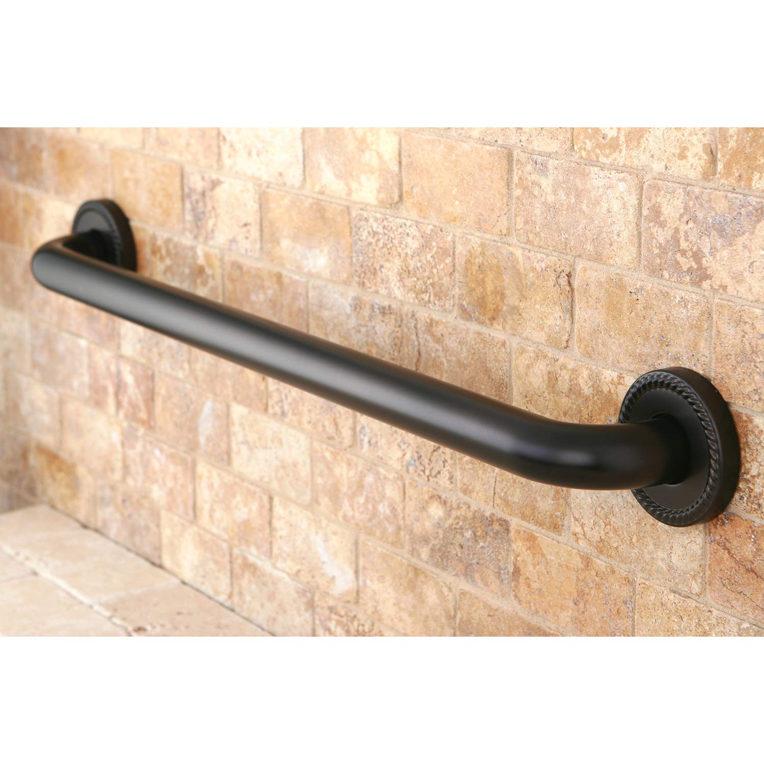 Kingston Brass DR814245 24-Inch Designer Grab Bar - Oil Rubbed Bronze Finish, 1.25-Inch Outer Diameter for Bathroom Safety & ADA Compliance - Perfect for Showers, Bathtubs & Elderly Accessibility