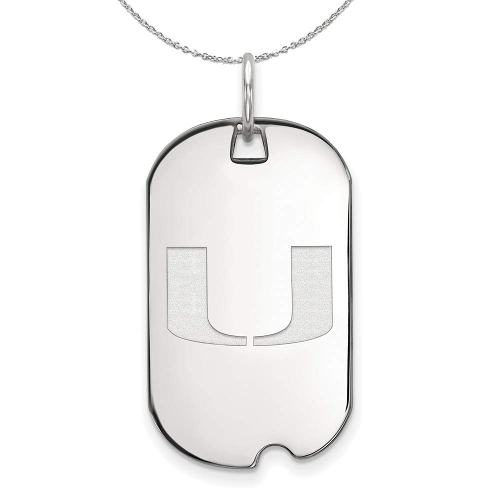 Sterling Silver Miami Dog Tag Necklace - Perfect for Gifts & School Pride