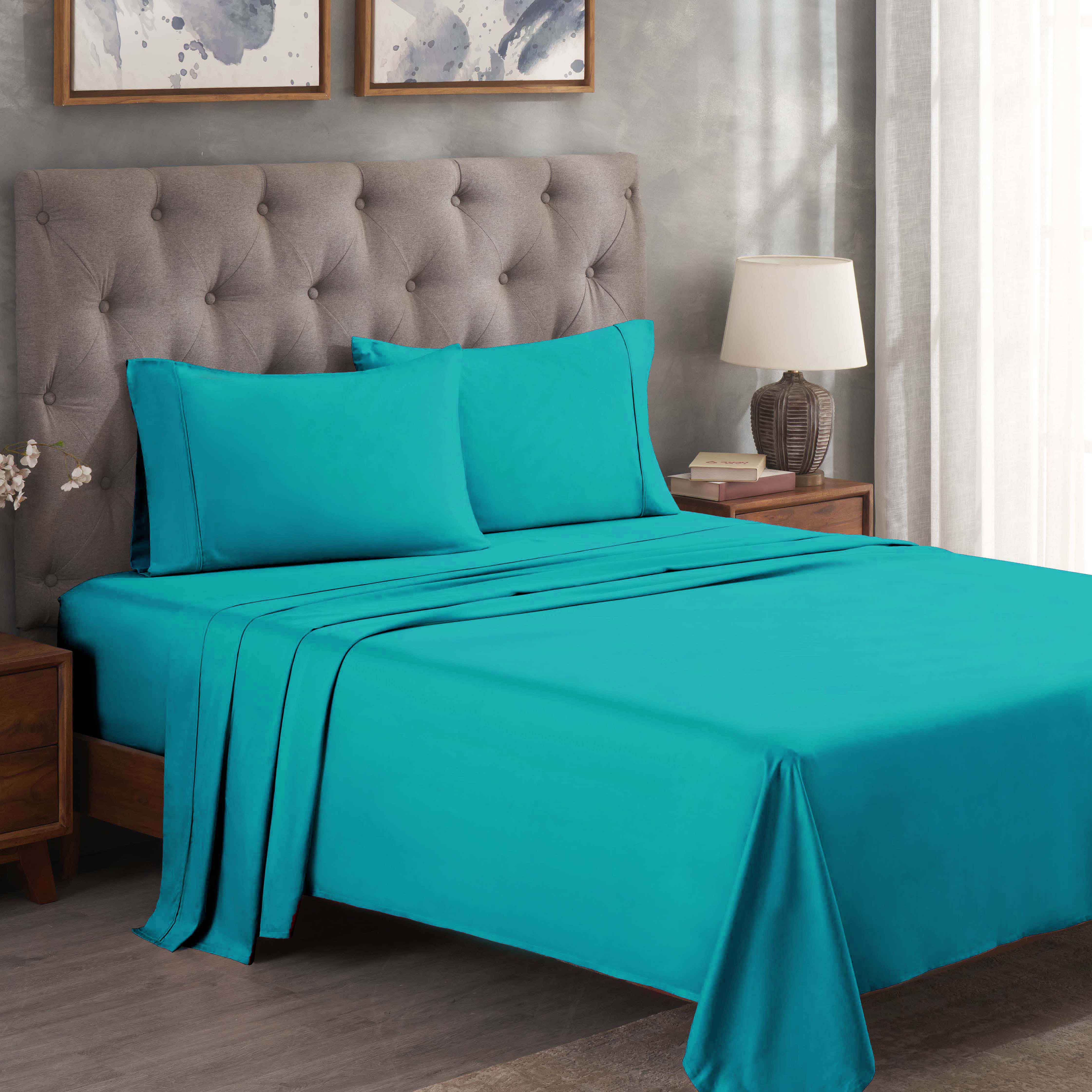 Premium 300 Thread Count Egyptian Cotton Bed Sheet Set - Soft, Breathable & Durable for Ultimate Comfort - Perfect for Luxury Bedrooms & Hotels