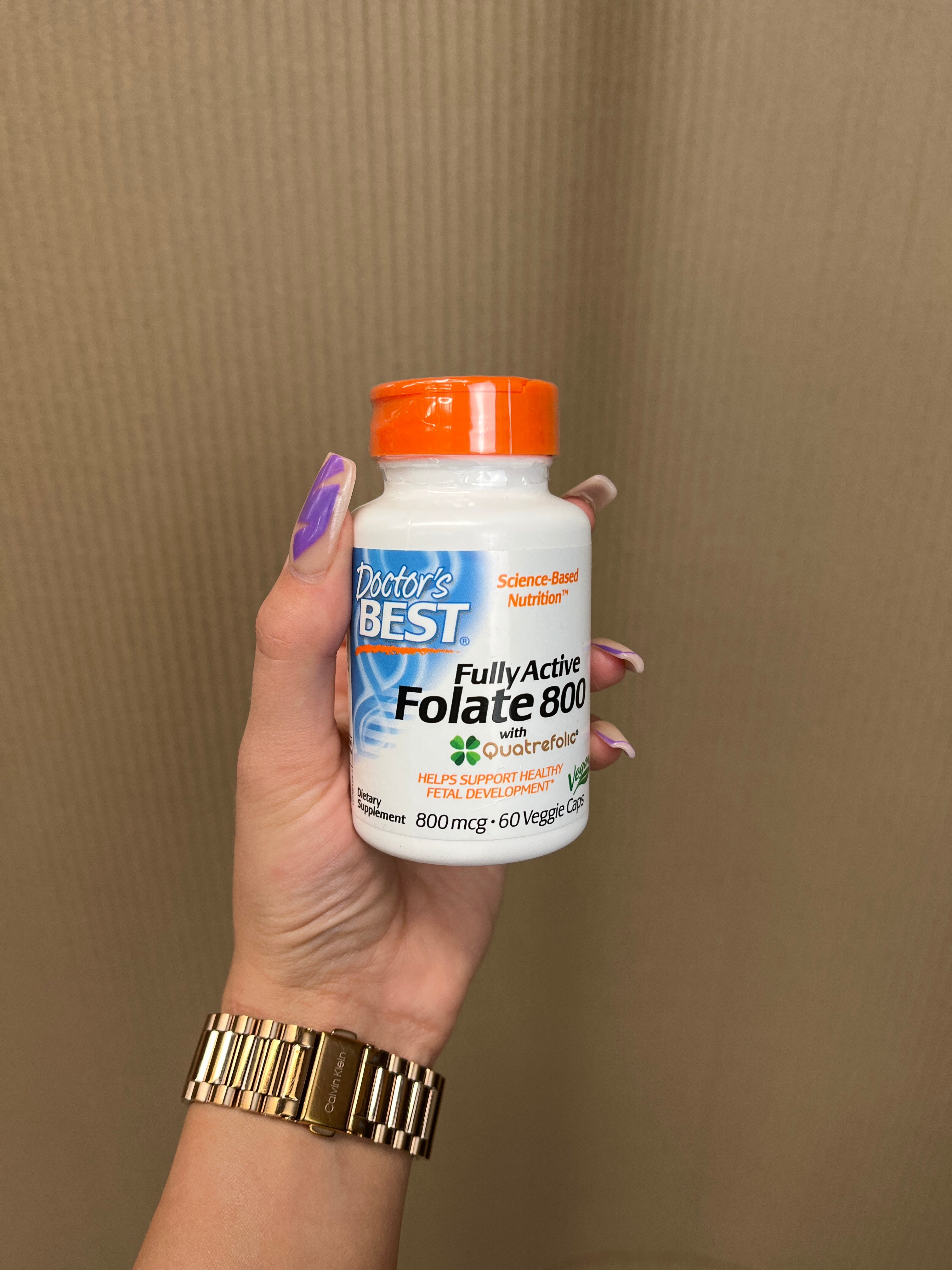 Doctor's Best Fully Active Folate 800 - 800mcg Methylfolate Supplement | 60 Vegan Capsules | Supports Heart Health & Pregnancy Nutrition | Prenatal & Postnatal Care