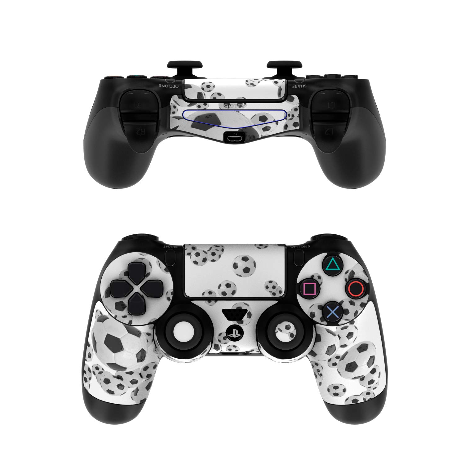 Premium Soccer Ball Design PS4 Controller Skin Sticker Decal Wrap - Custom Protective Cover for PS4 Gamepad (Controller Not Included) - Perfect for Gaming Enthusiasts & Sports Fans