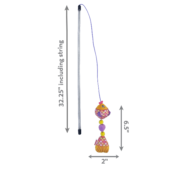 KONG Scrattles Fish Teaser Cat Toy - Interactive Cat Toy with Catnip for Indoor Play, Exercise & Mental Stimulation - Perfect for Kittens & Adult Cats