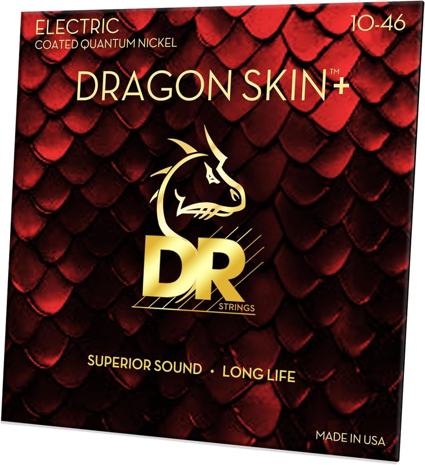 DR Strings DRAGON SKIN+ Coated Electric Guitar Strings DEQ-10 (10-46 Gauge) - Quantum Nickel Wound for Superior Tone & Longevity - Comfortable Feel for Rock, Blues & Studio Recording