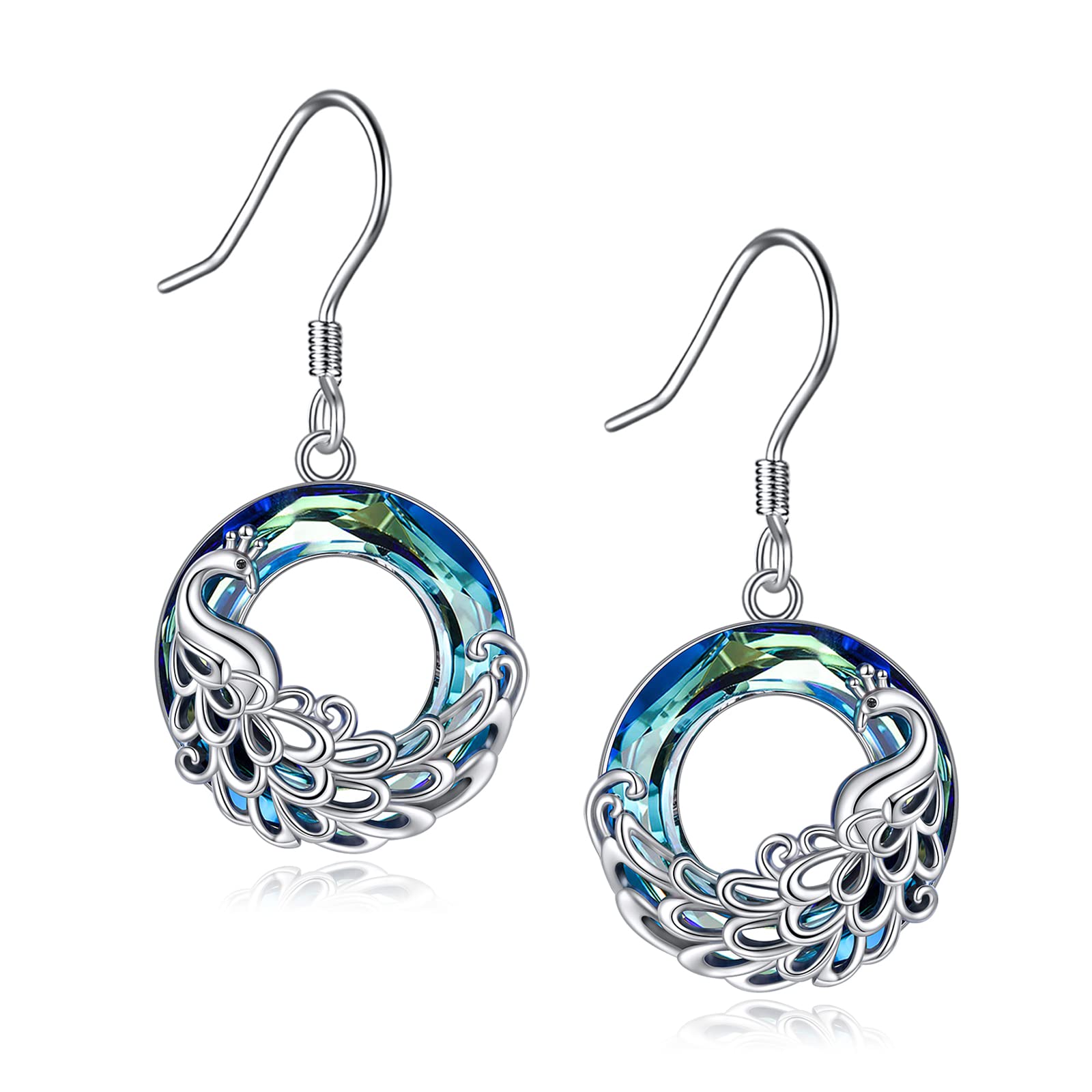 Sterling Silver Peacock Earrings for Women | Elegant Jewelry Gift for Her | Perfect for Parties, Weddings & Special Occasions