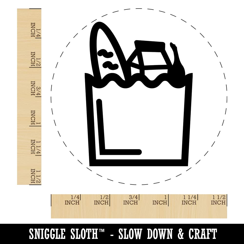 Self-Inking Rubber Stamp with Blue Ink - 1.5 Inch Large Grocery Store Icon for Crafting, Planners & DIY Projects | Perfect for Labeling, Organizing & Scrapbooking