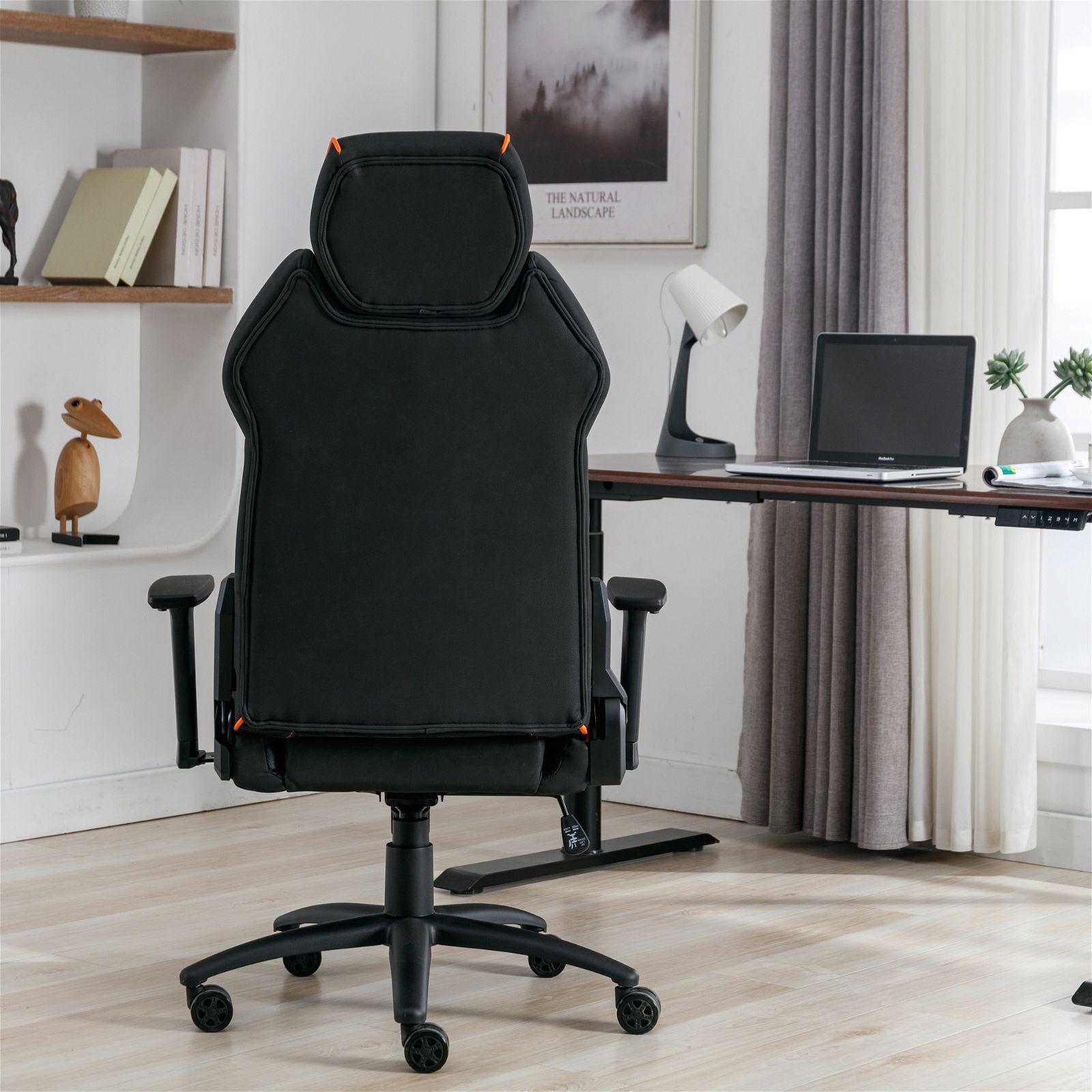Premium Ergonomic Gaming & Office Chair with Adjustable Armrests - Black & Orange by Tauris - Perfect for Long Work Hours & Intense Gaming Sessions