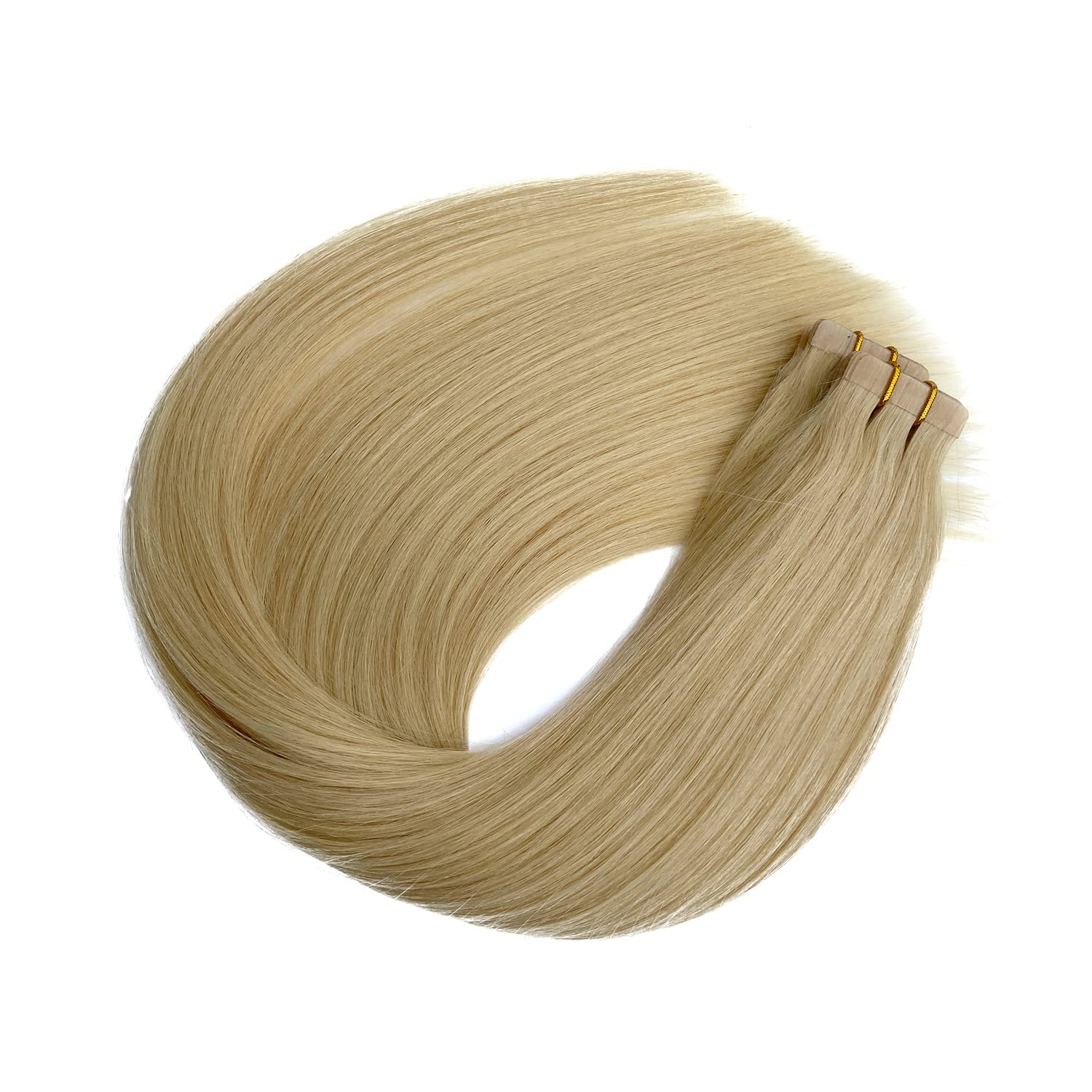Premium Remy Human Hair Tape-In Extensions – 20-Piece Double-Sided Adhesive Tape for Invisible Weft Attachment | 14-Inch 30g Bleach Blonde Real Hair Extensions for Women | Perfect for Daily Wear, Special Occasions & Styling