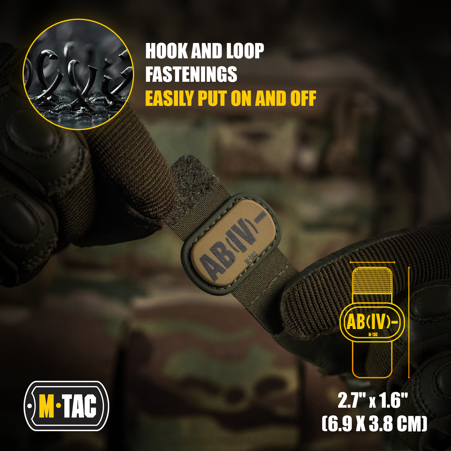 M Tac Molle Medical Patch Blood Group - Tactical First Aid Kit Accessory for Emergency & Outdoor Survival Gear | Perfect for Military, Hiking, and Camping