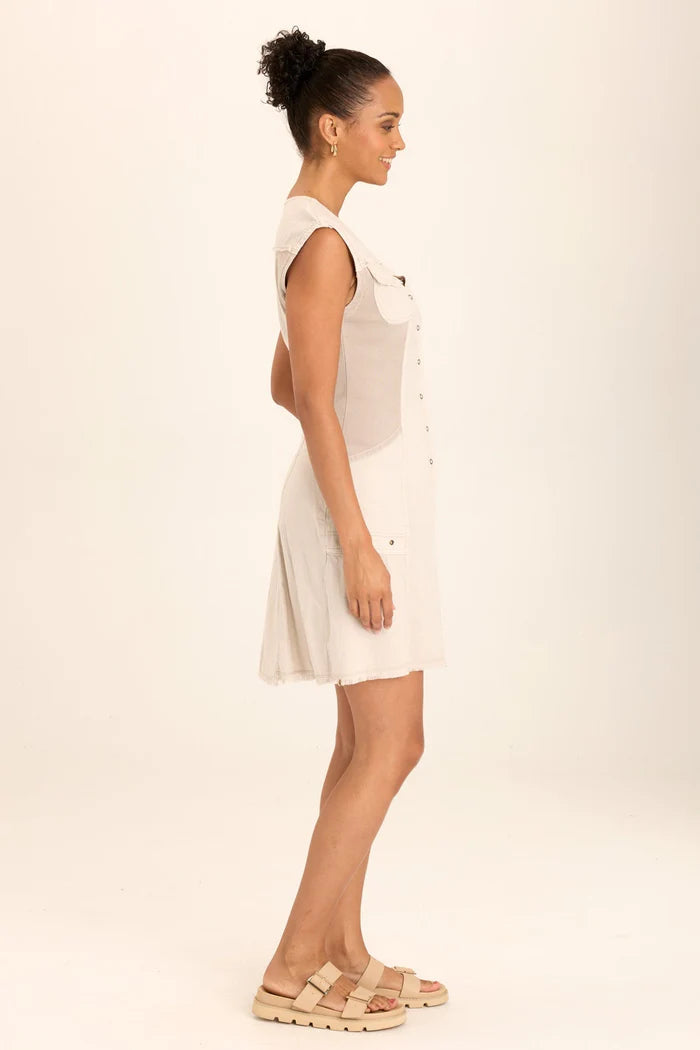 Austen Linen Mini Dress - Ripple Pigment Summer Casual Sundress for Women | Beach Vacation, Brunch Outfit, Date Night Dress