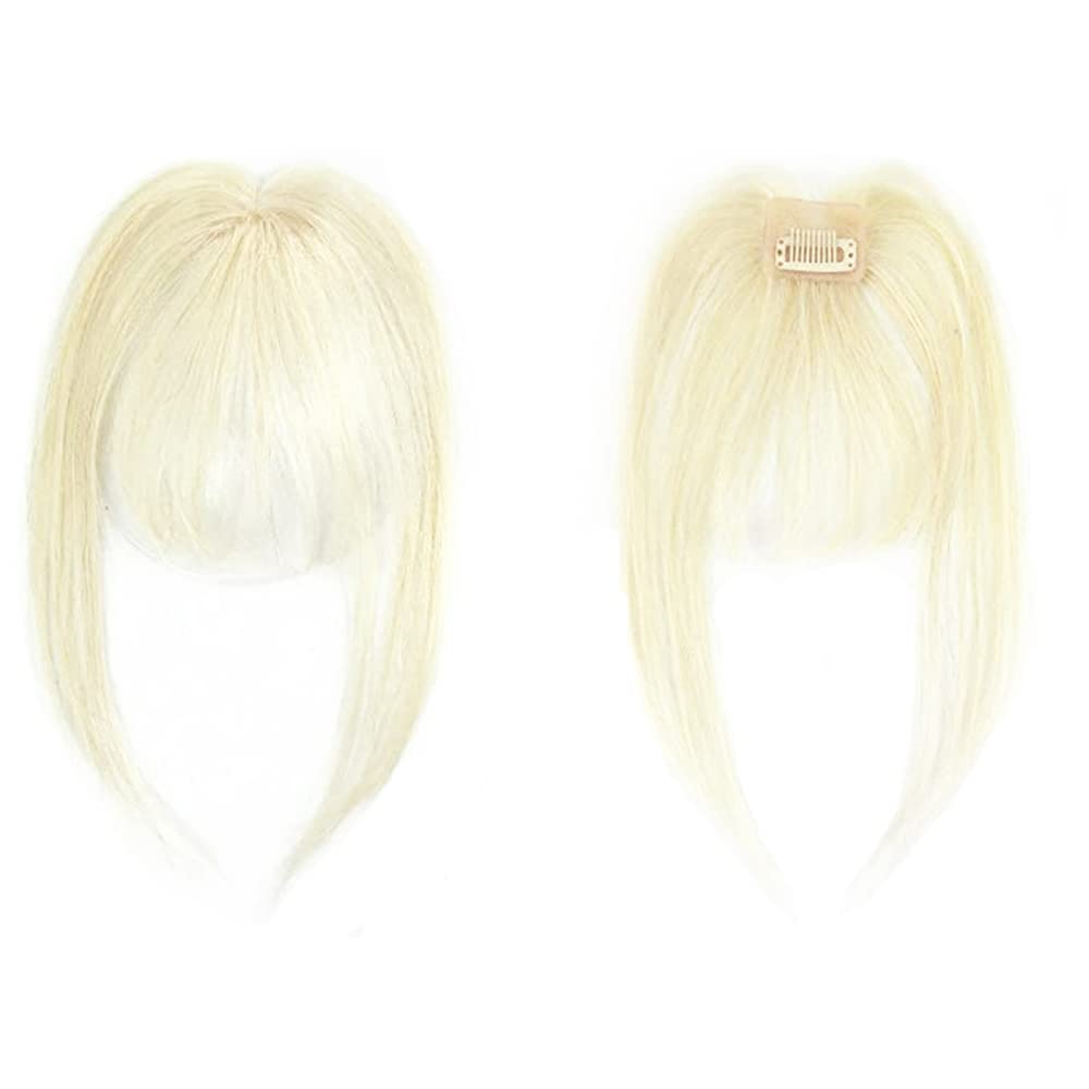 One Piece Blonde Clip-in Hair Fringe | 3D Human Hair Bangs Topper with Clips | 613 Blonde Real Hair Extensions for Women | Perfect for Cosplay, Daily Wear & Volume Boost