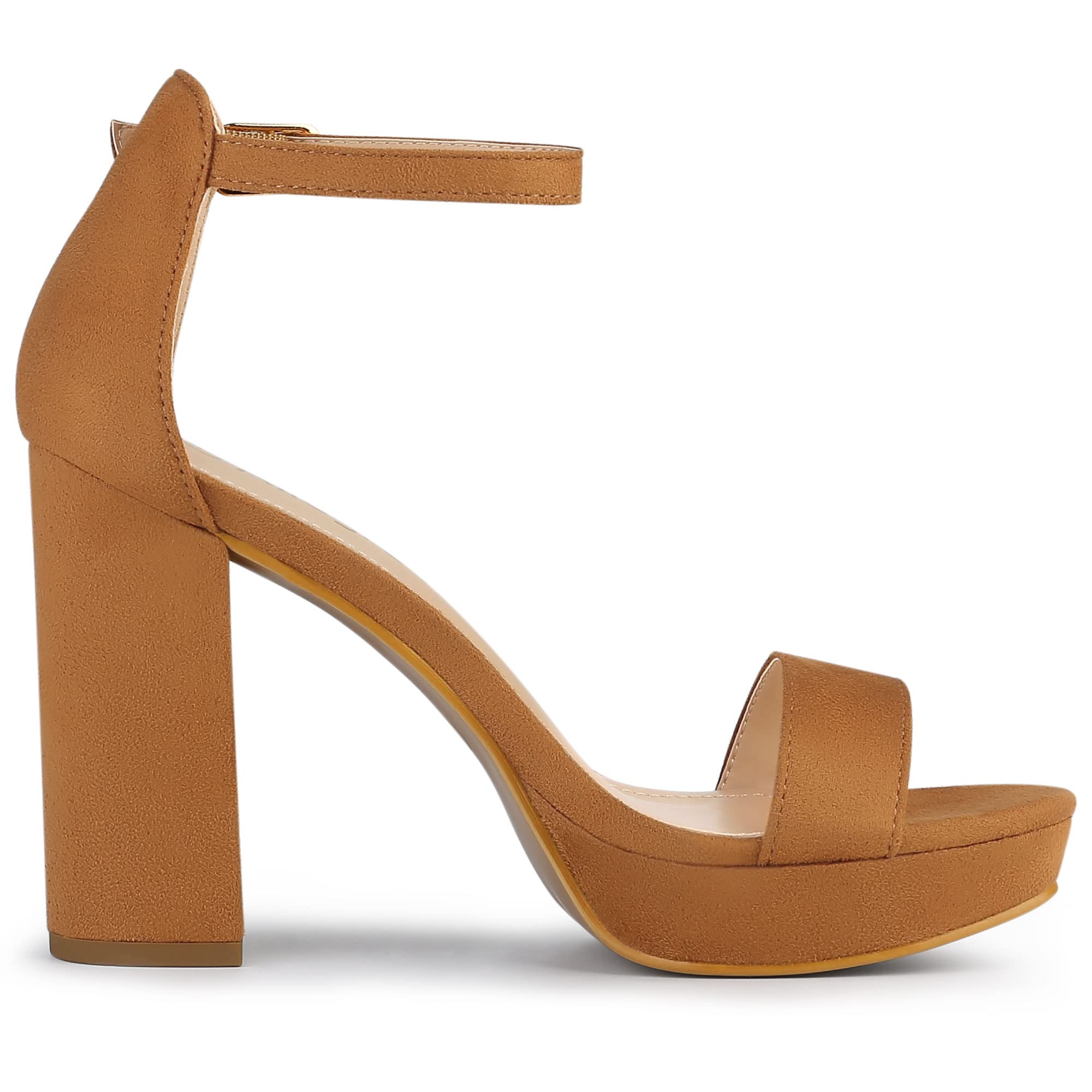 Allegra K Women's Ankle Strap Platform Sandals with Chunky Heels - Comfortable Summer Dress Shoes for Weddings, Parties & Date Nights