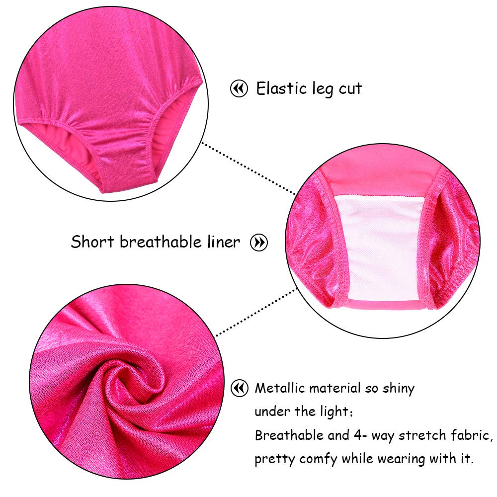 Shiny Jeweled Gymnastics Leotards for Girls - Sparkly Dance Outfit with Rhinestones | Perfect for Ballet, Cheerleading & Kids Athletic Performance