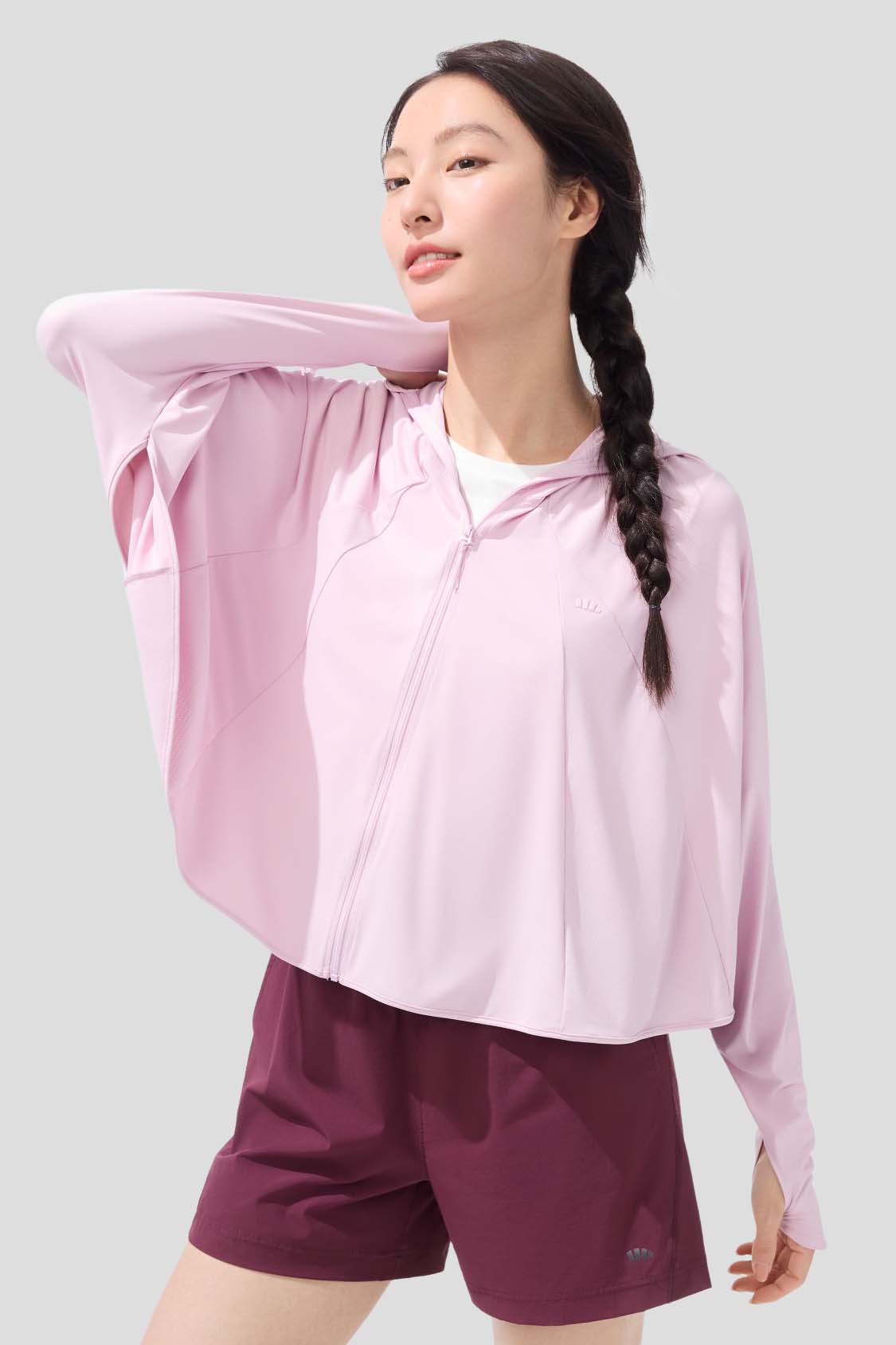 Horizon Women's Full Coverage Cropped Sun Hoodie UPF 50+ UV Protection - Lightweight Summer Hiking & Beach Cover-Up