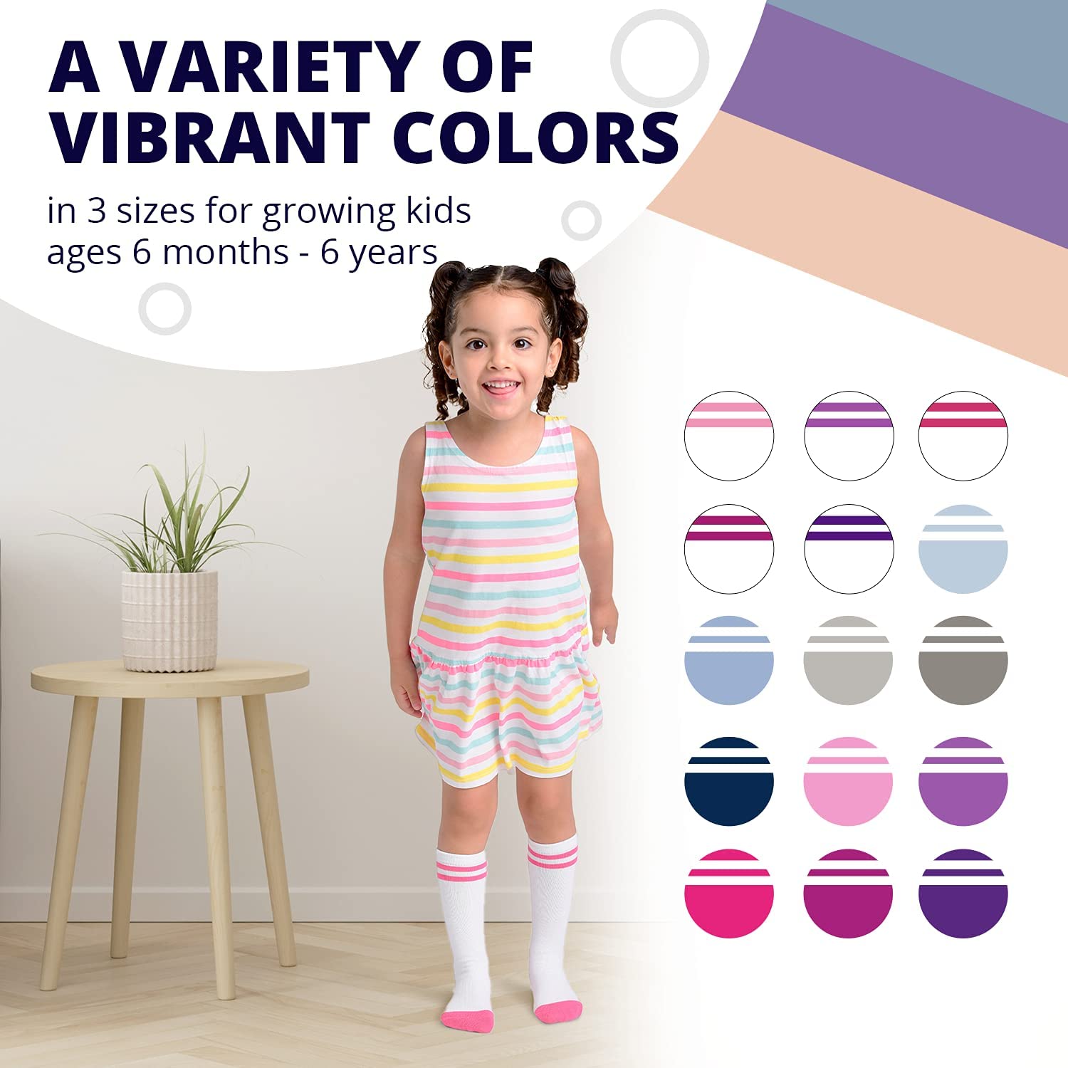 LA ACTIVE Girls Knee High Socks - Cozy Warm Cotton Uniform Socks for Toddlers & Kids - School, Sports & Dress Wear - Perfect for Winter, Uniforms & Playtime