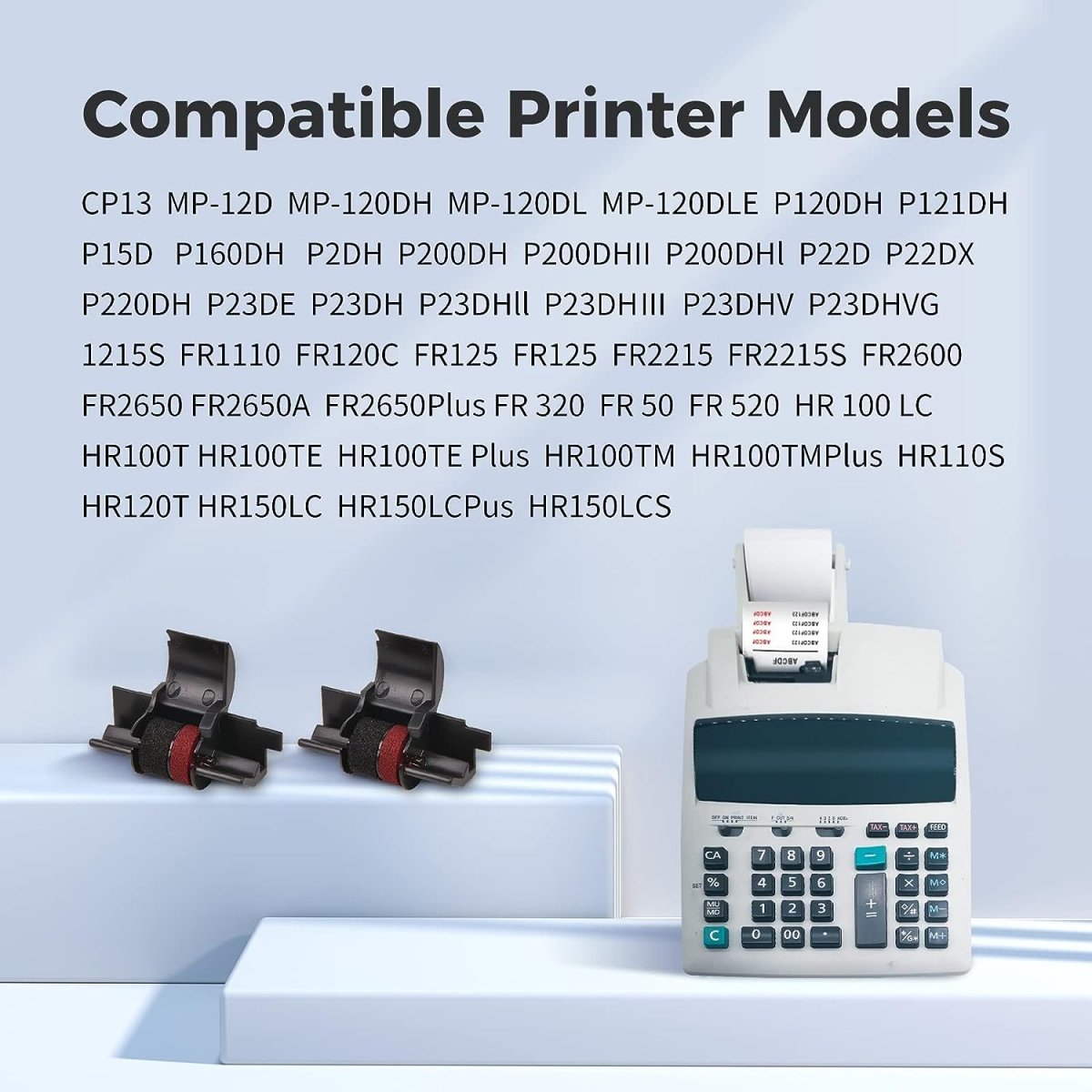 IR40T CP 13 NR 42 Calculator Ink Roller Replacement (10 Pack) - Compatible with IR 40T CP 13 Black & Red Ribbons - Perfect for Office, School, and Accounting Use