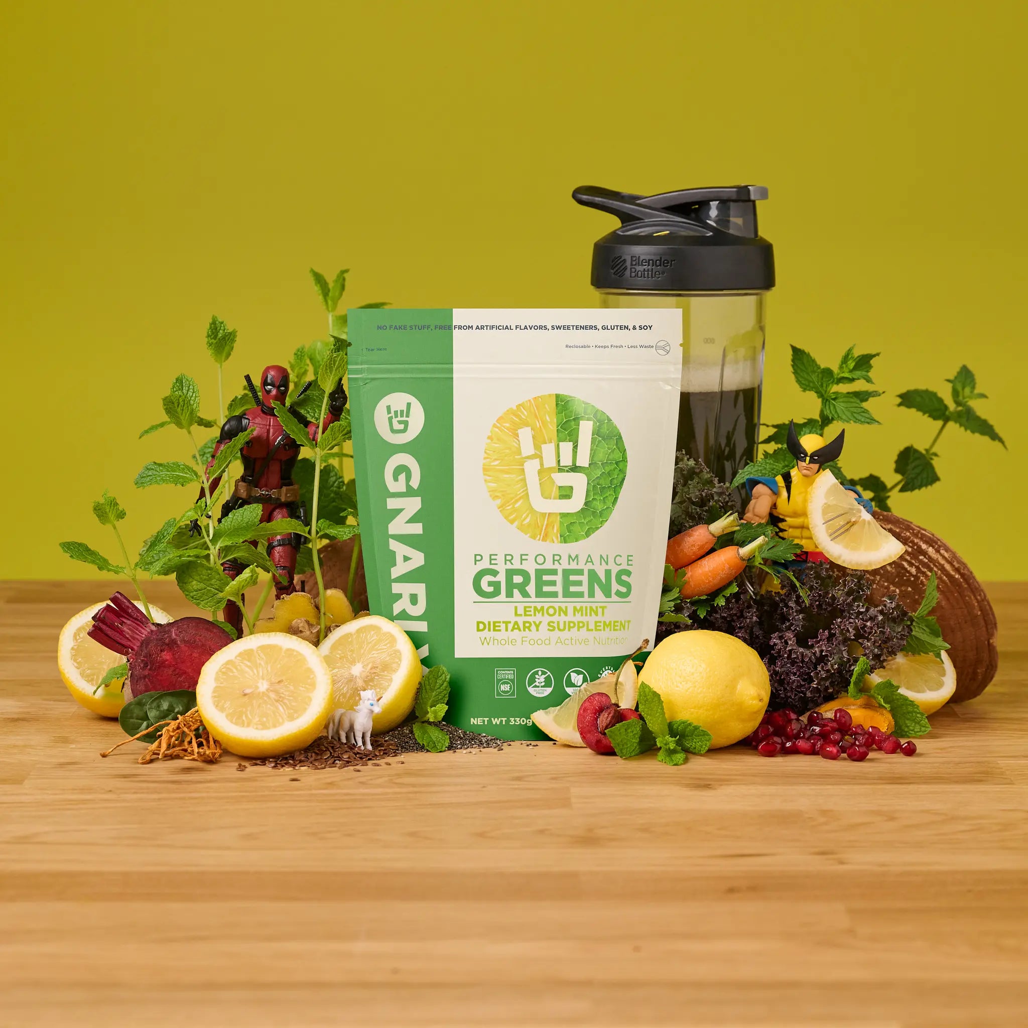 Gnarly Performance Greens Superfood Powder - Organic Vegan Greens Supplement for Energy & Digestion - Perfect for Smoothies, Juices & Post-Workout Recovery