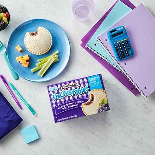 Smucker's Uncrustables Peanut Butter & Grape Jelly Sandwiches - 10 Pack | No High Fructose Corn Syrup, Non-GMO, 6g Protein per Sandwich | Perfect for School Lunches, Snacks & On-the-Go Meals