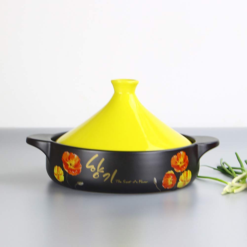 Handmade Ceramic Moroccan Tagine Pot with Lid - Traditional Clay Braiser Pan for Healthy Cooking, Stews & Slow Braising | Perfect for Moroccan Cuisine, Soups & One-Pot Meals
