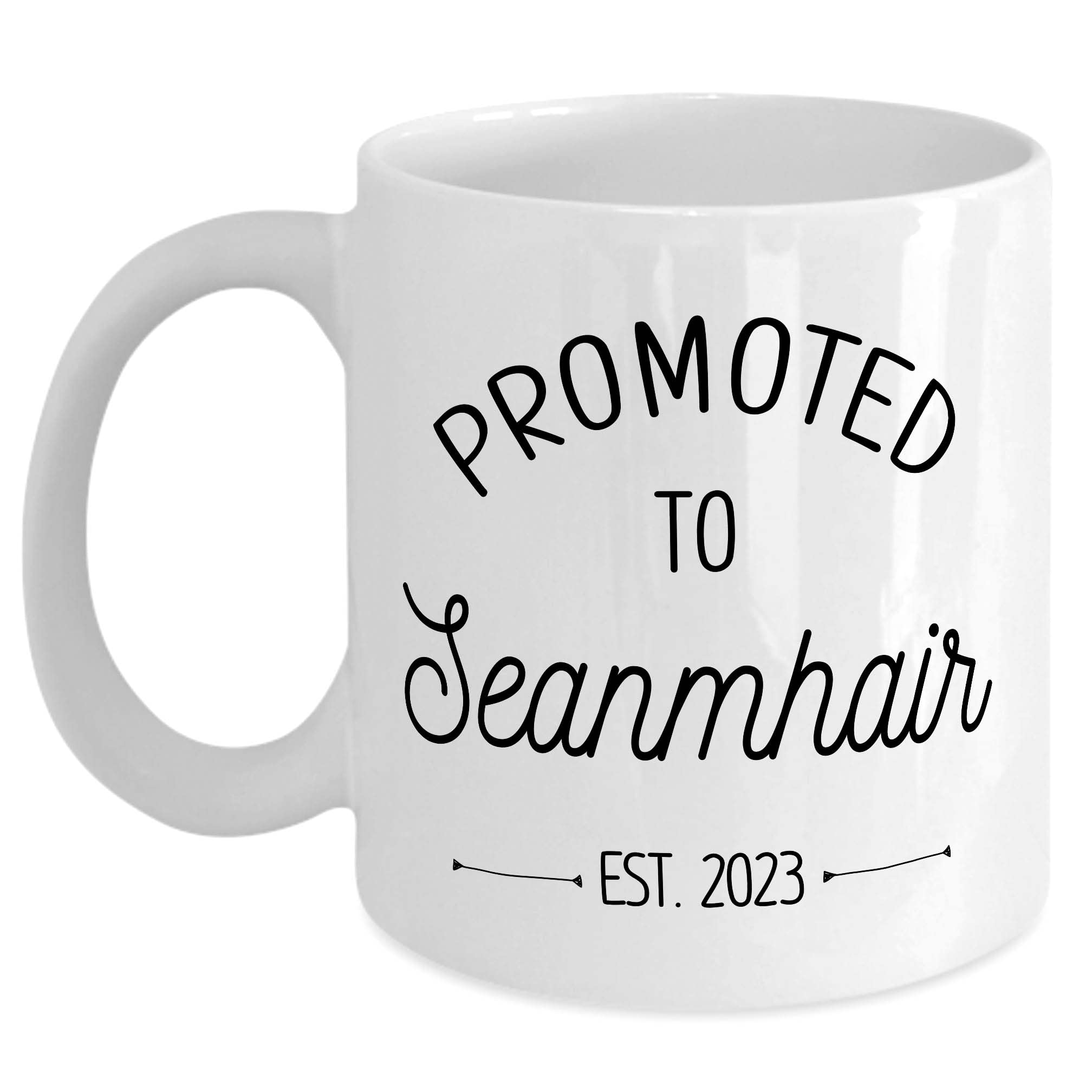 2023 Pregnancy Announcement Mug - 'Promoted to Seanmhair' Baby Reveal Gift - 15 oz Ceramic Coffee Cup - Perfect for New Grandmothers & Pregnancy Surprises - Great for Gender Reveals, Baby Showers & Mother's Day
