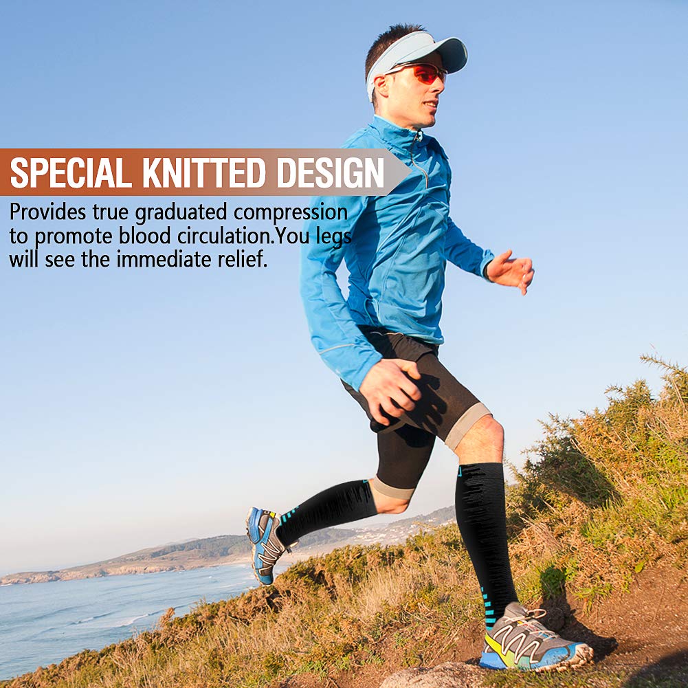 Best Compression Socks for Women & Men - Improve Blood Circulation & Reduce Swelling - Perfect for Running, Athletic, Nursing, Travel & Long Flights - Medical Grade Support Socks for Varicose Veins & Plantar Fasciitis Relief