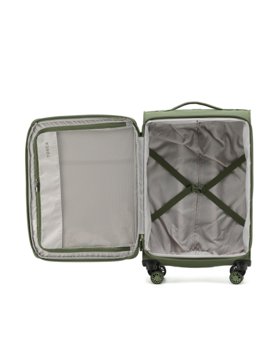 Tosca SO LITE AIR5055 67cm Medium Spinner Luggage - Khaki | Lightweight Carry-On Suitcase for Business Travel & Weekend Getaways