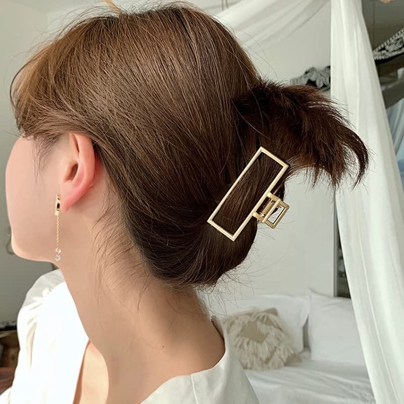 Starvis 6 Pack Medium Hollow Hair Clips - Gold Silver Bronze Metal Hair Claw Clips for Women & Girls, Minimalist Butterfly Hair Clutchers, Secure Hair Ties for Ponytails & Updos - Perfect for Work, School & Everyday Styling