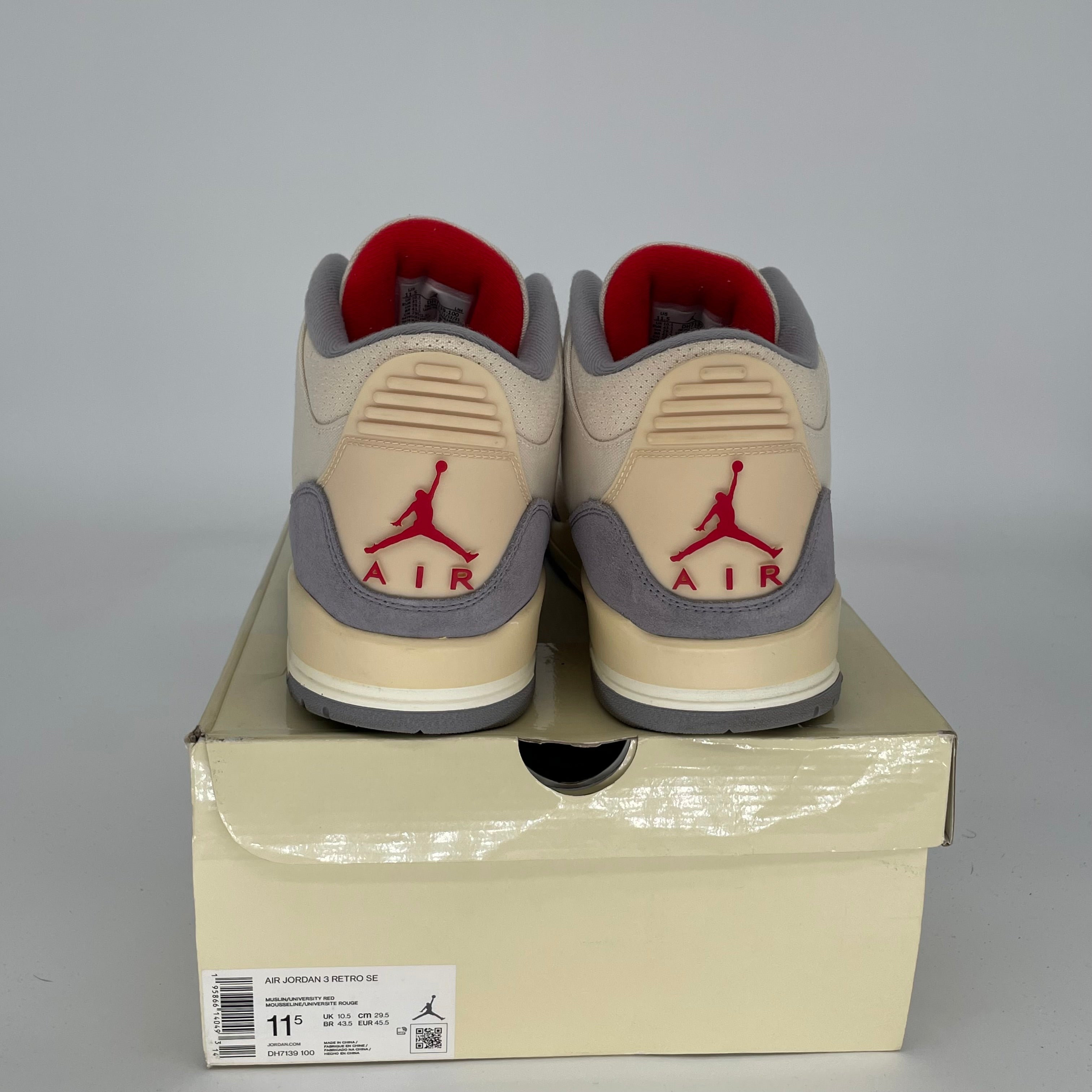 Authentic Air Jordan 3 Retro 'Muslin' Sneakers - Men's Size 11.5 (DH7139-100) | Basketball Shoes for Men, Streetwear Fashion & Casual Wear