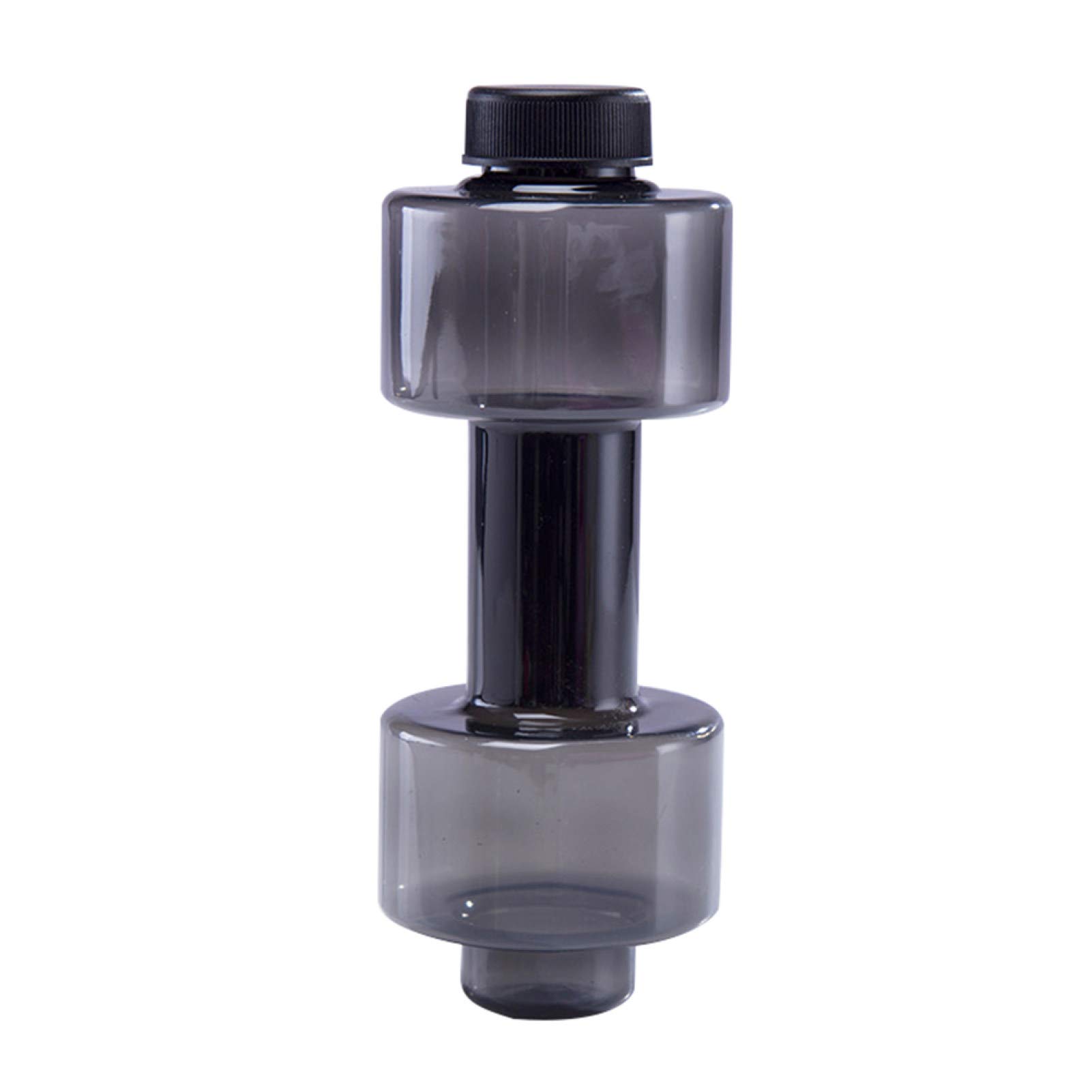 Dumbbell Shape 550ml Leakproof Sports Water Bottle for Adults - Fitness, Gym & Outdoor Workout Hydration - Black