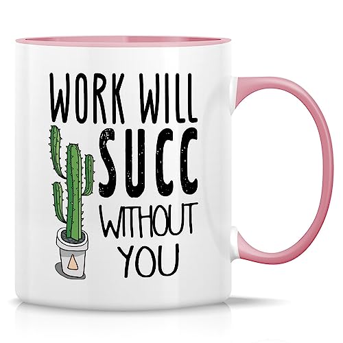 RTD008 - White Mug with Pink Handle and Inner