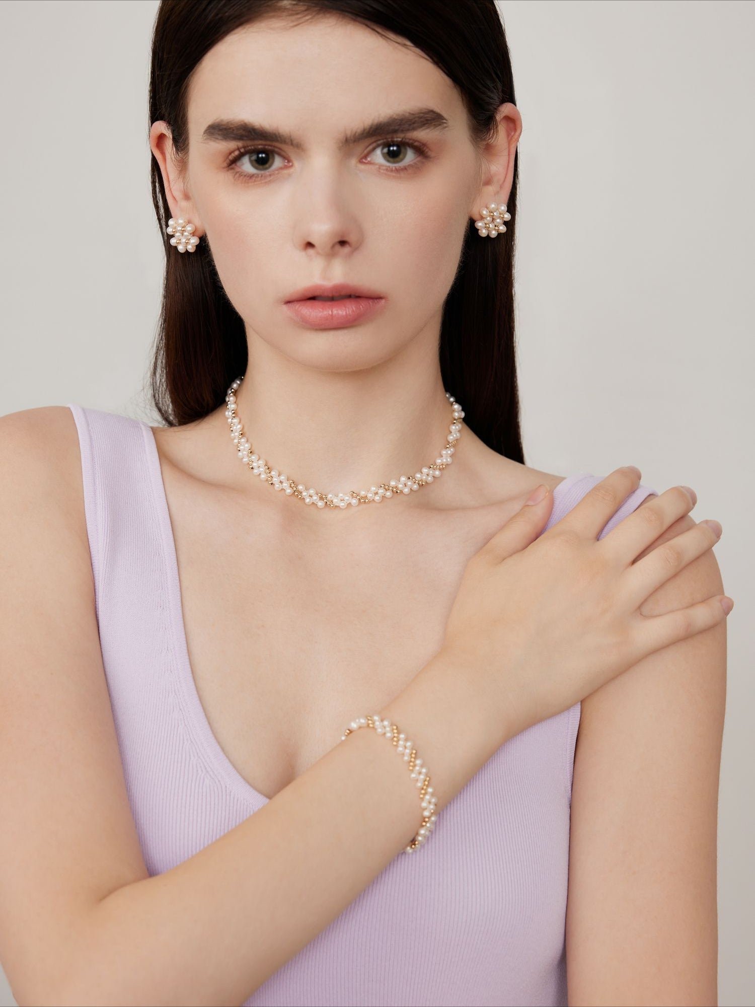 COCOKIM Gold Beaded Choker Necklace - Elegant Embellished Jewelry for Women | Perfect for Parties, Weddings & Evening Events