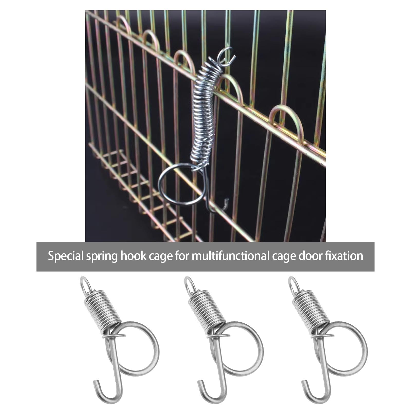 30Pcs Spring Hook Cage for Chickens Pigeons Rabbits - Durable 55mm Iron Wire Latch for Secure Door Fixing