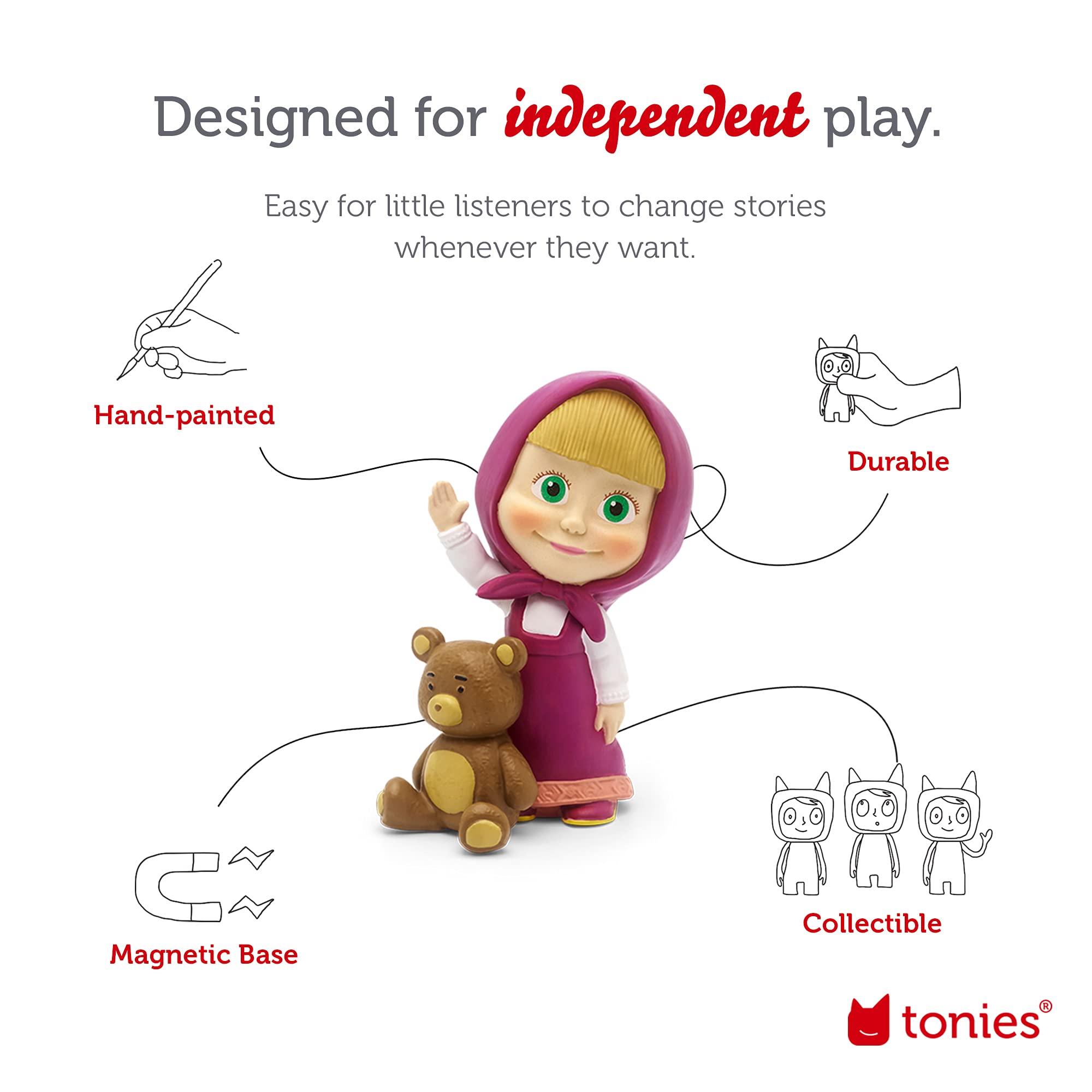 Tonies Masha & The Bear Interactive Audio Toy Figurine for Kids | Educational Storytelling Playtime | Perfect for Bedtime, Car Rides & Preschool Learning