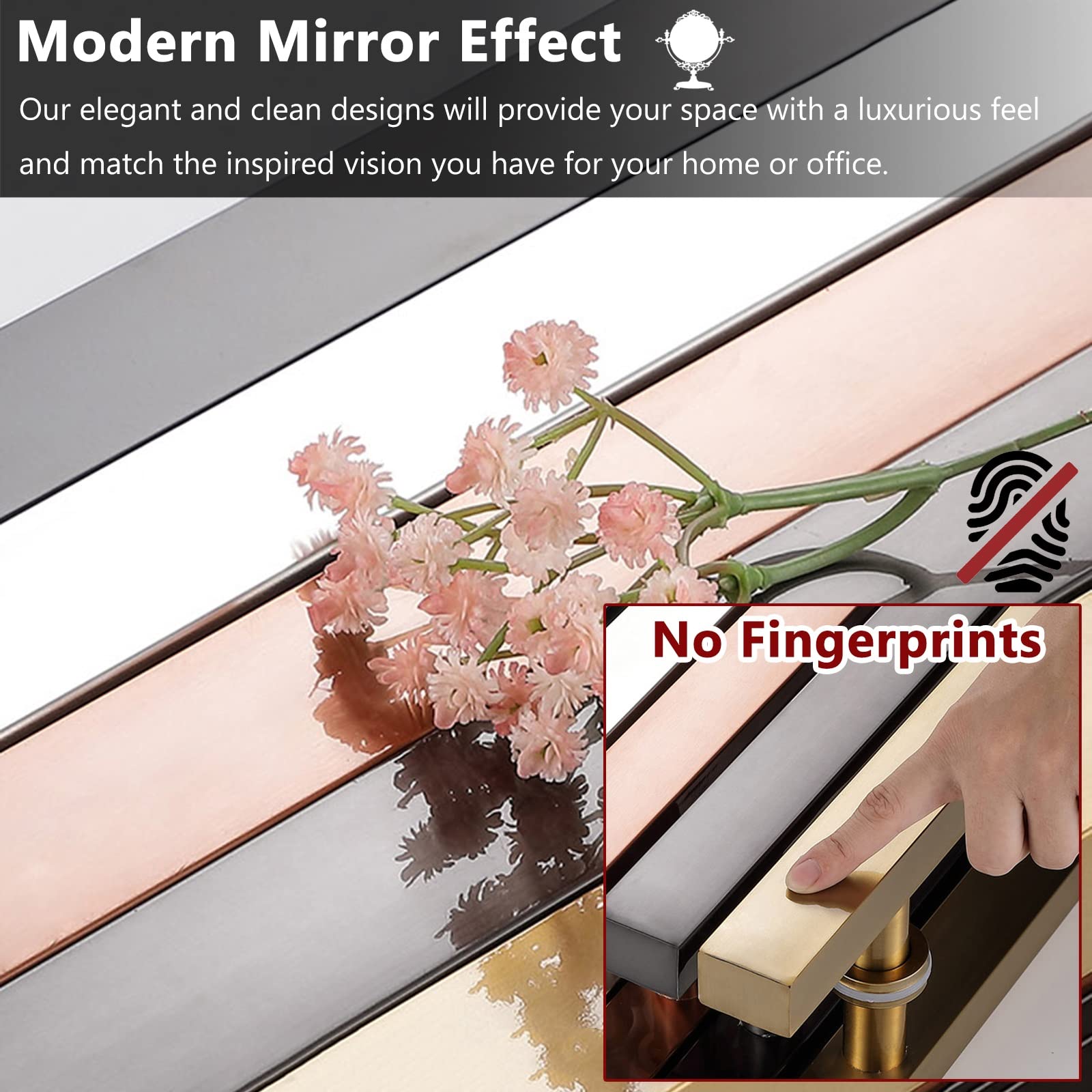 Modern H-Shaped Front Entry Door Handle - Gold Stainless Steel Double-Sided Door Pull for Indoor Barn, Wood, Sliding Glass & Gate Doors (100cm/39.5in) - Perfect for Home, Office & Commercial Spaces