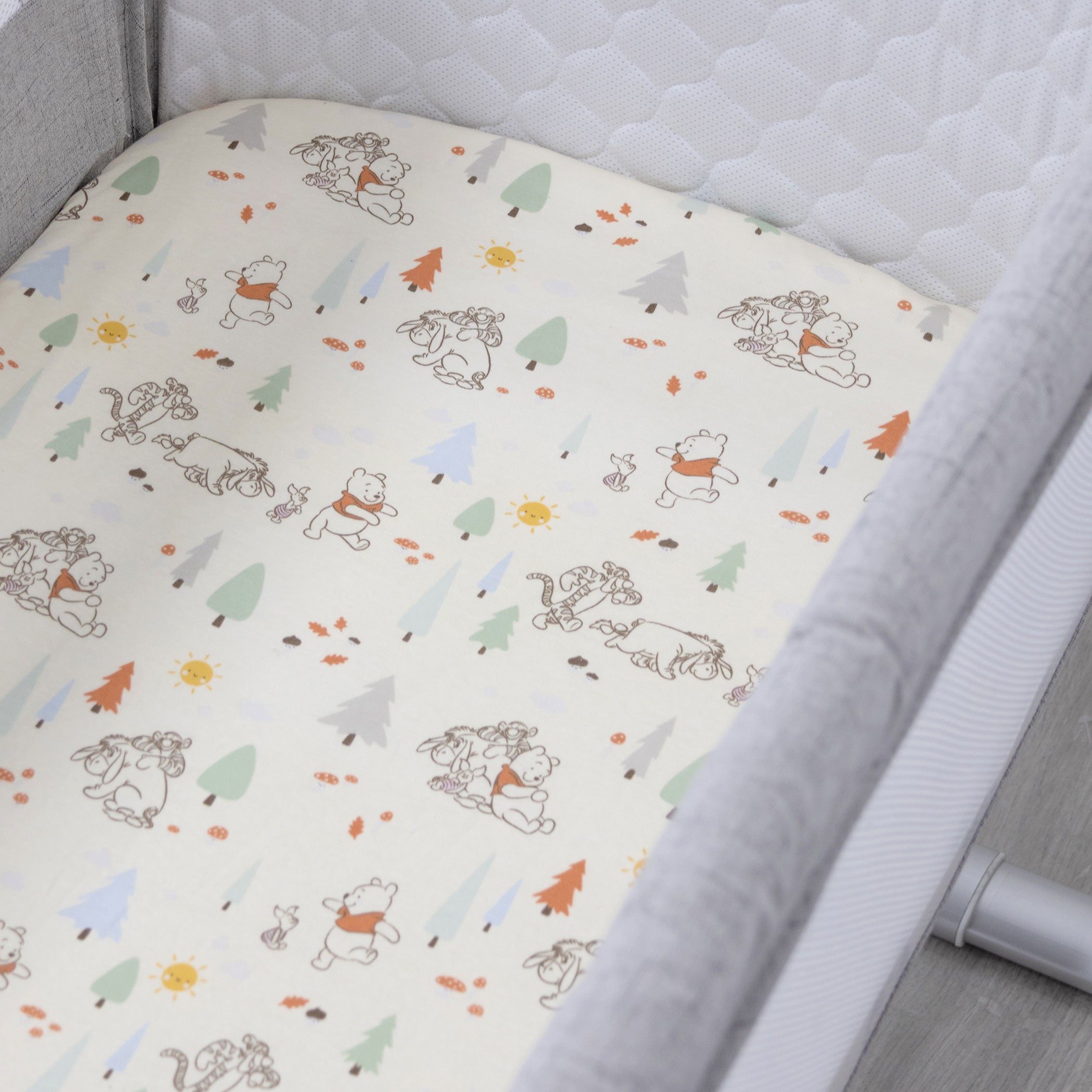 Disney Winnie the Pooh Jersey Crib Fitted Sheet - Soft Cotton Baby Bassinet & Bedside Sleeper Sheet for Nursery & Travel - Perfect for Newborns & Toddlers