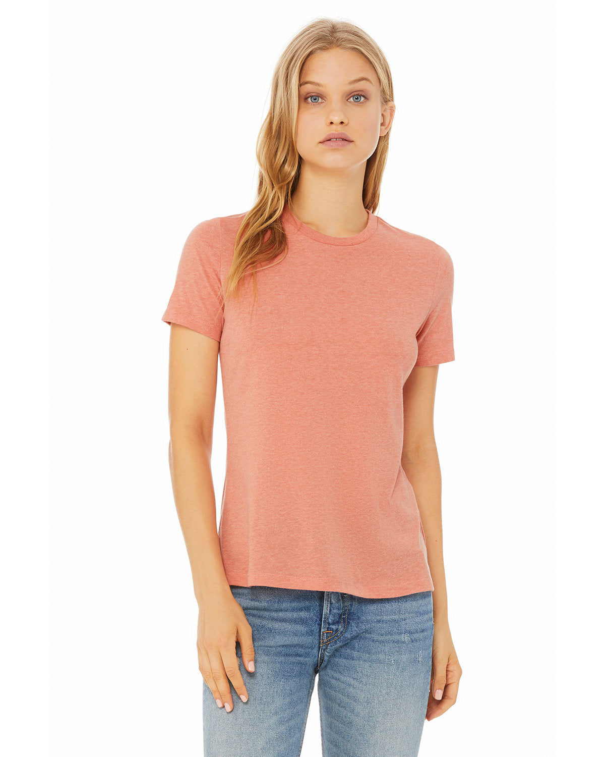 Bella + Canvas 6400CVC Women's Relaxed Fit Heather Short Sleeve T-Shirt - Soft CVC Blend for Casual Wear, Workouts & Everyday Comfort