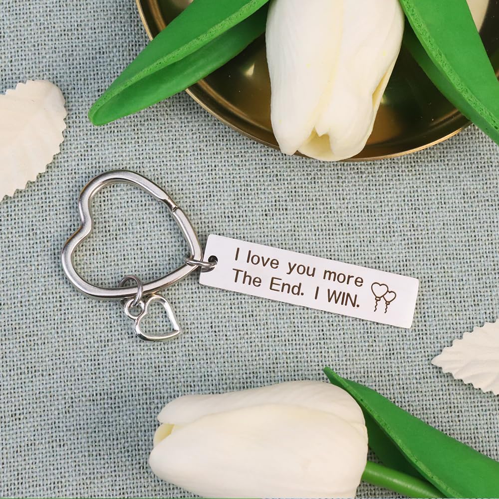 Valentine's Day Gifts for Him & Her - Romantic Couple Keychains for Boyfriend, Girlfriend, Husband & Wife - 'I Love You' & 'Love You More' Engraved Keyrings - Perfect Anniversary, Wedding & Relationship Gifts for Couples - Use for Keys, Bags & Everyday Carry
