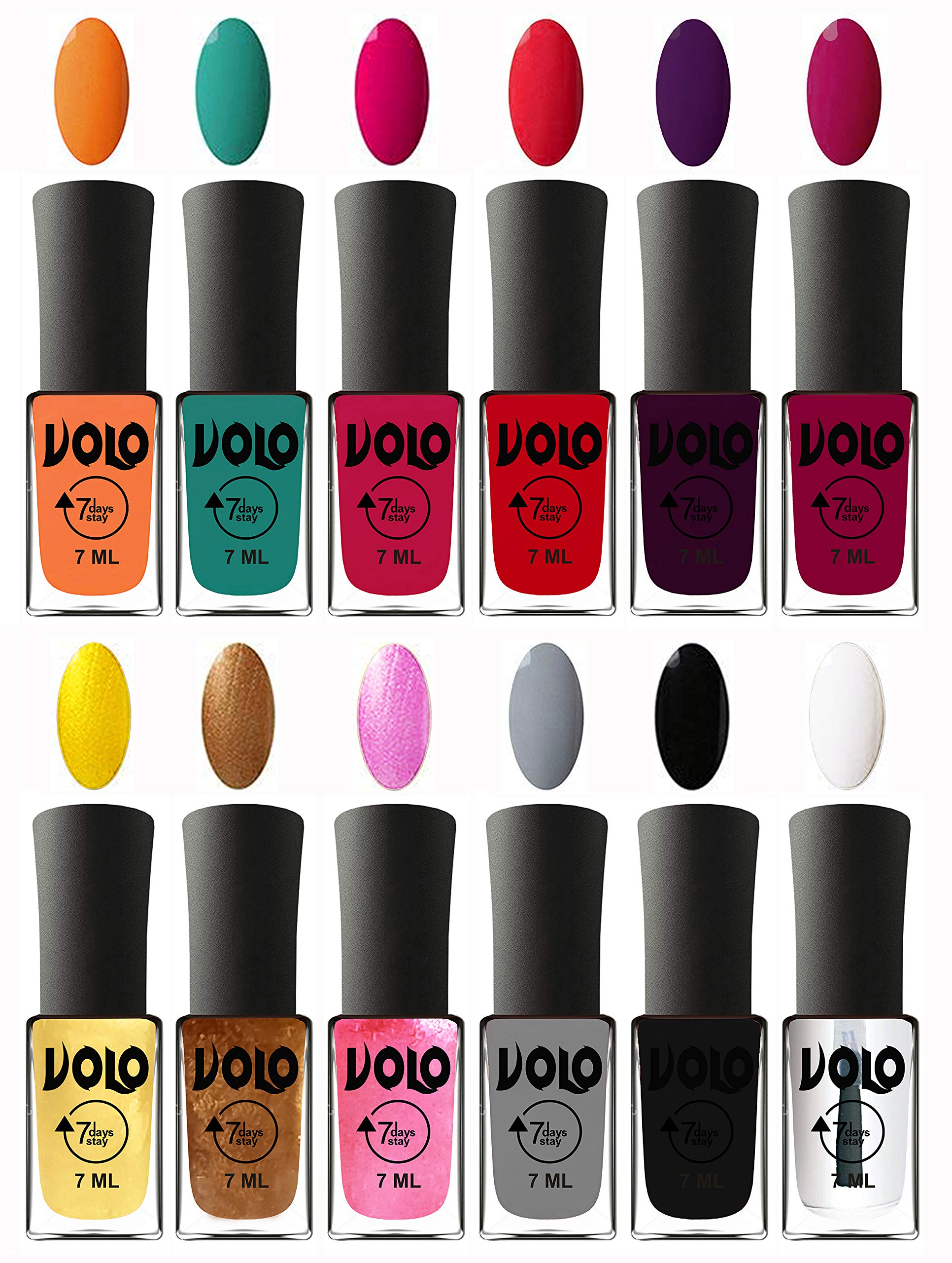 Volo 12-Piece Long Lasting Nail Polish Set for Girls - Unique Colors, Non-Toxic & Chip-Resistant - Perfect for Parties, School, and Everyday Wear