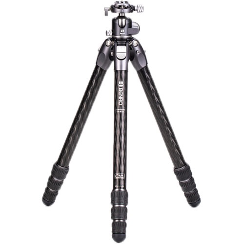 Benro Tortoise Columnless Carbon Fiber Tripod with GX35 Ballhead - 4-Section Twist Lock Legs, Lightweight Travel Tripod for DSLR Cameras, Perfect for Outdoor Photography, Hiking & Travel (TTOR34CGX35)