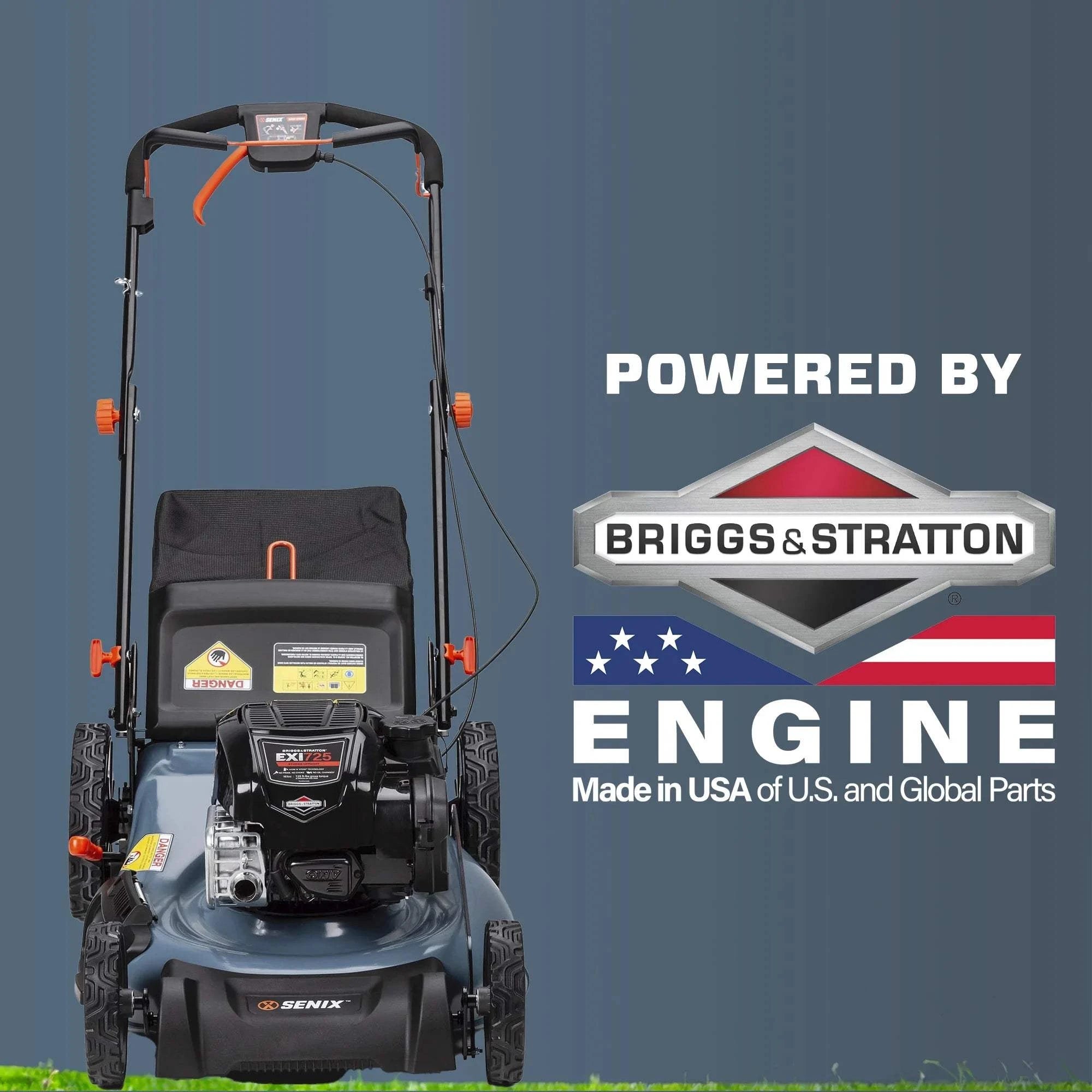 SENIX 22-Inch 163cc 4-Cycle Briggs & Stratton Engine Self-Propelled Gas Lawn Mower - Variable Speed, 3-in-1 Mulching/Bagging/Side Discharge - Perfect for Medium to Large Yards, Landscaping & Professional Lawn Care