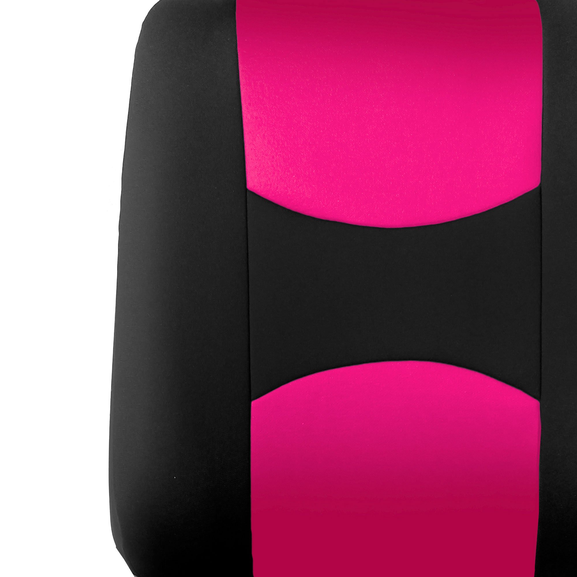 FH Group Universal Low Back Car Seat Covers Front Set - Washable Cloth Seat Protectors with Removable Headrest for SUV, Sedan, Van (Pink) | Perfect for Daily Commutes, Road Trips & Protecting Your Vehicle Interior