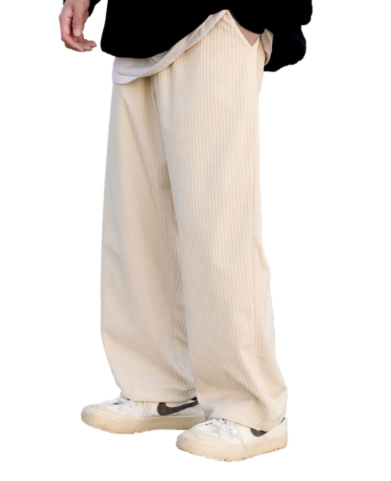 Aelfric Eden Men's Vintage Corduroy Cargo Sweatpants - Elastic Waist Casual Pants for Hip Hop Streetwear | Perfect for Urban Fashion, Lounge Wear & Street Style Outfits