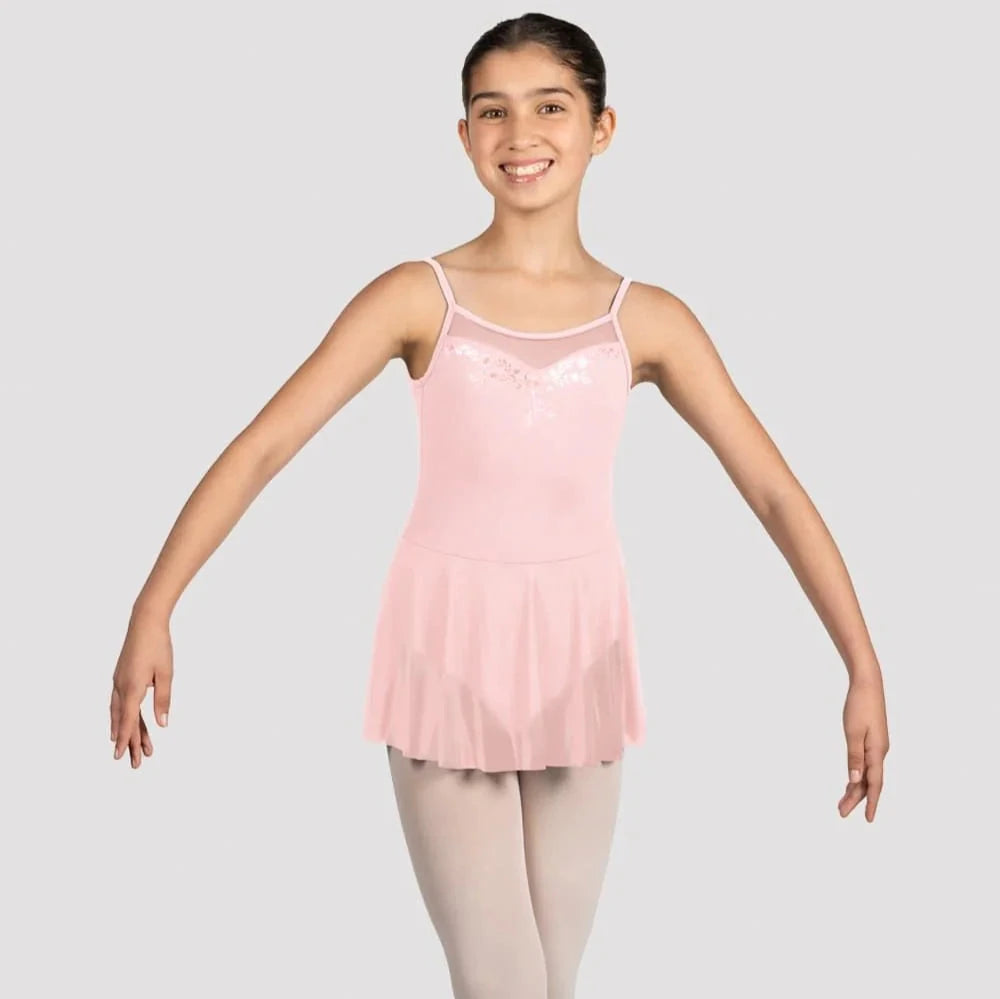 Bloch Mirella Pink Glow Scoop Neck Skirted Leotard for Ballet, Dance & Performance - Perfect for Recitals, Competitions & Practice