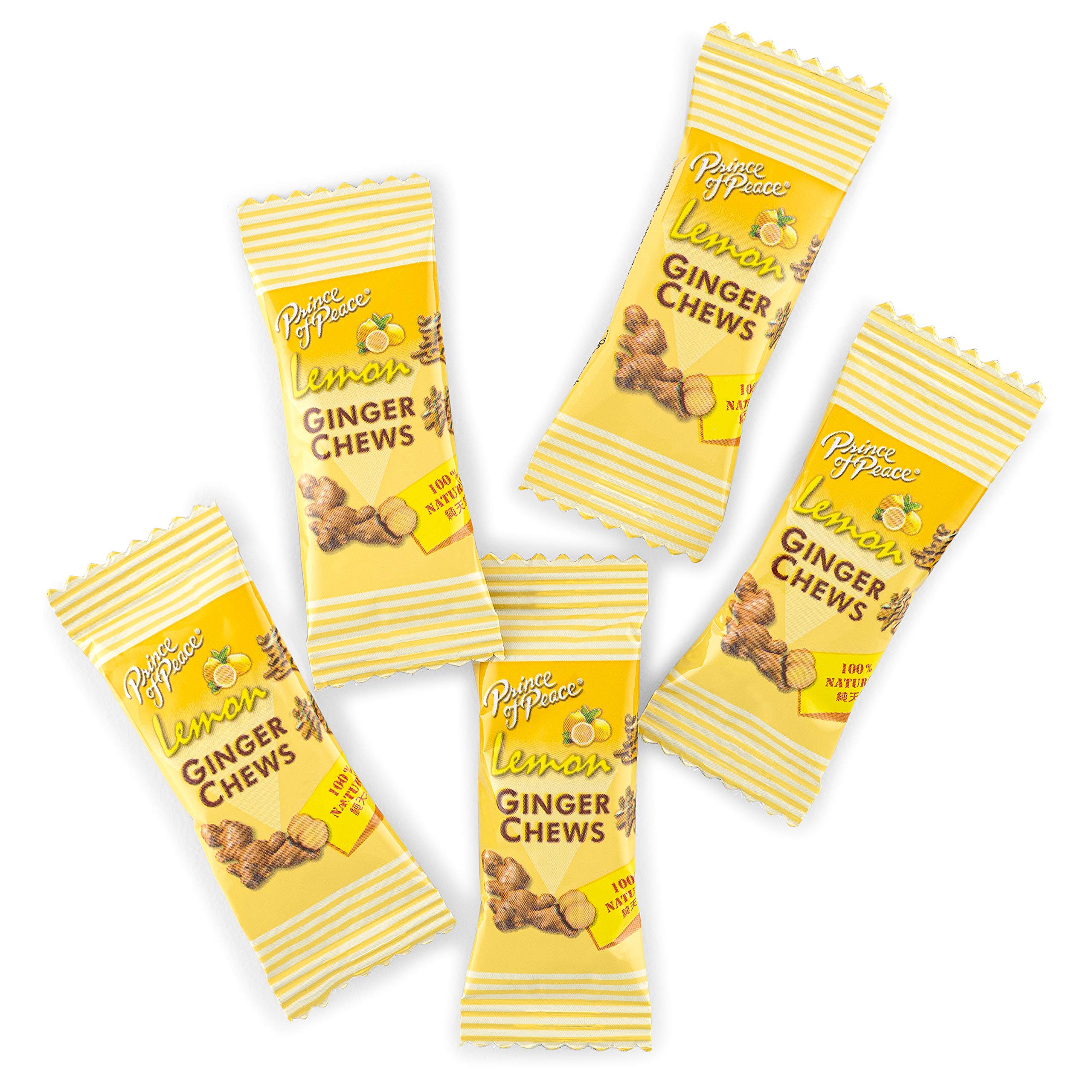Prince of Peace Lemon Ginger Chews, 4 oz - Natural Candied Ginger Candy for Nausea Relief - Digestive Aid & Motion Sickness Remedy - Perfect for Travel, Pregnancy & Upset Stomach