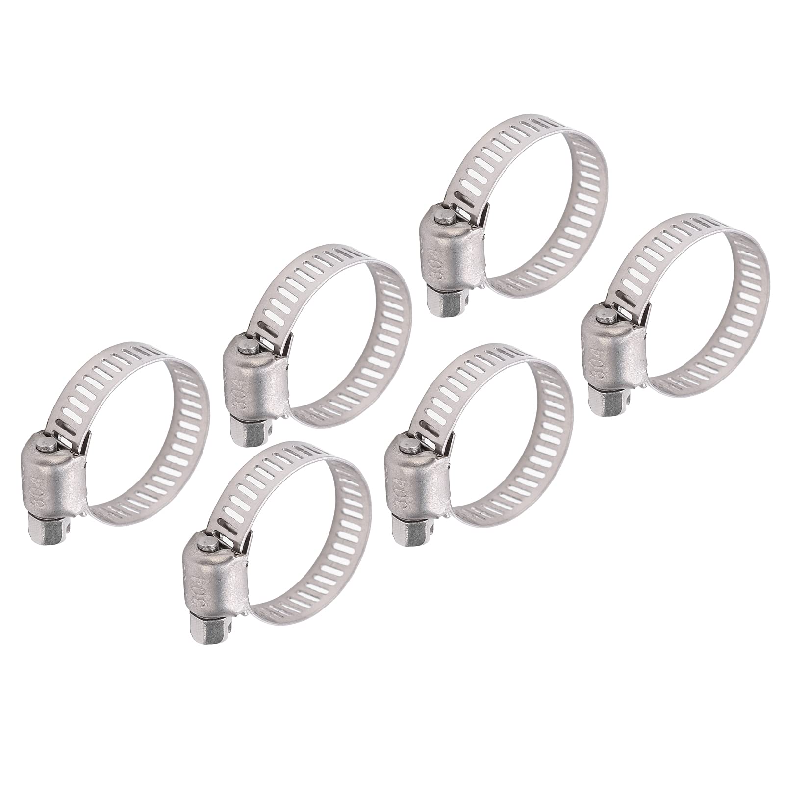 304 Stainless Steel Pipe Clamps - 20PCS Hose Pipe Clips with Inner Slot (0.3in Bandwidth) for 16-25mm Pipes - Perfect for Plumbing, Automotive & Industrial Applications